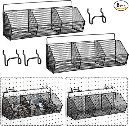 Hicarer 2 Pcs Divided Pegboard Baskets by Hicarer