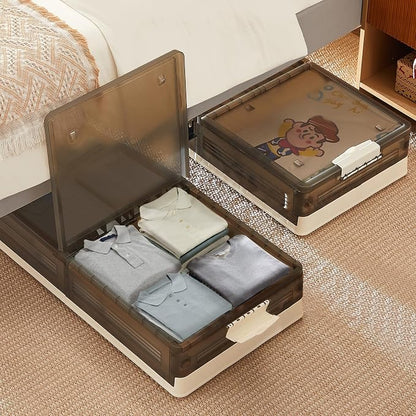 VECELO Under Bed Storage with Wheels, 2 Pack Stackable Under Bed Storage by VECELO
