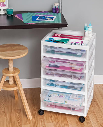 IRIS USA Rolling Cart with Drawers |Made in USA| 6-Tier Cases - Image 10