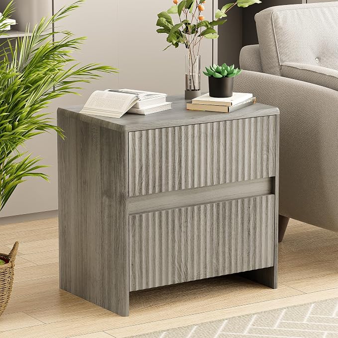 Fluted Nightstand, Modern Night Stand - Image 6