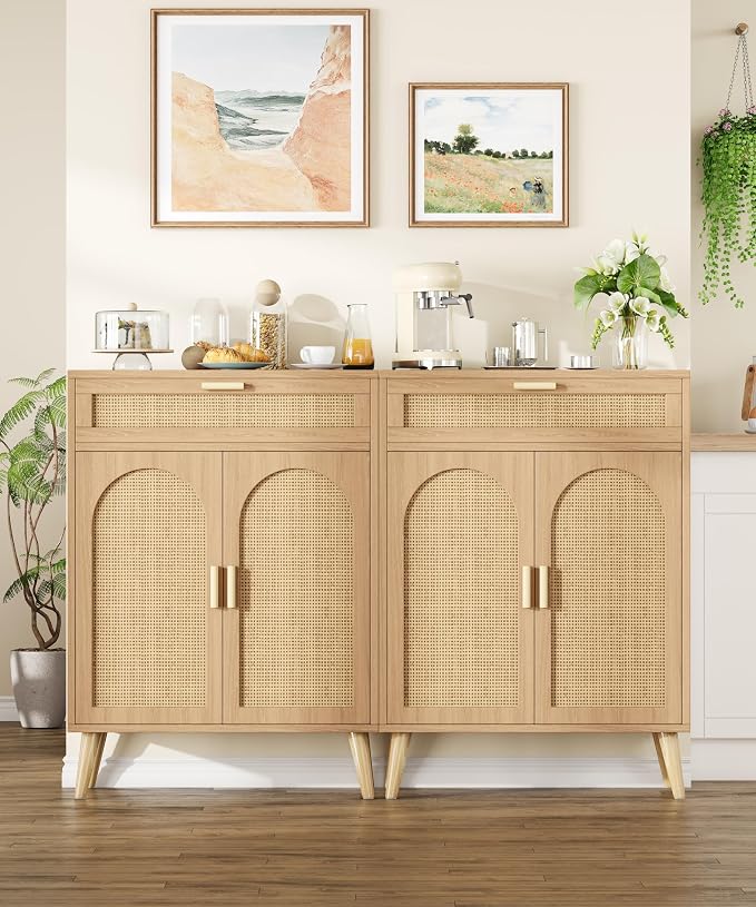 Keehusux Rattan Storage Cabinet - Image 3