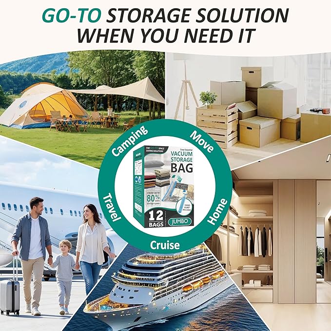 Cozy Essential Vacuum Storage Bags, 80% Compression Vacuum Seal Space Saver - Image 7