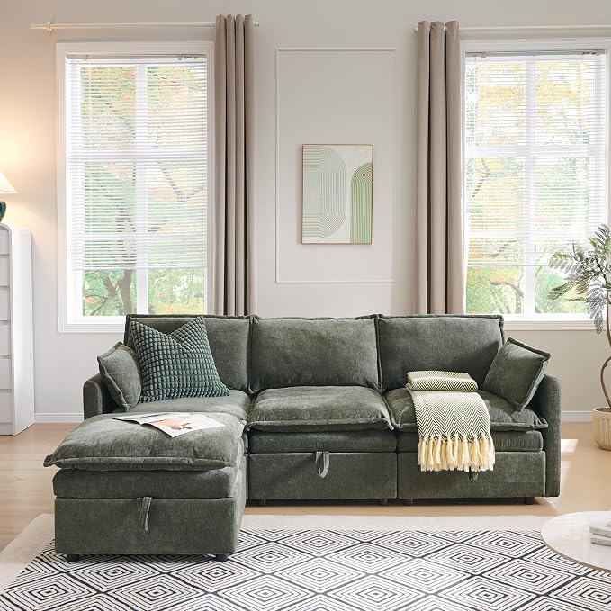 88.98" Sectional Couches for Living Room, Cloud Couch Sectional - Image 4