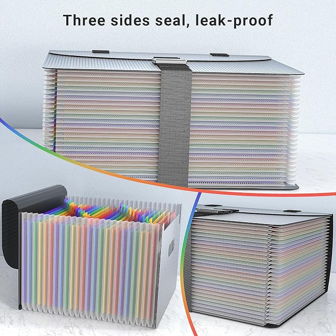 File Organizers with Handle, Portable Expanding File Folder, 25 Pockets - Image 3