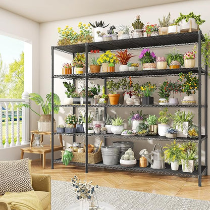 70.8H Wire Shelving Rack, 5Tier Metal Shelving Unit, 1400LBS Heavy Duty Storage - Image 9