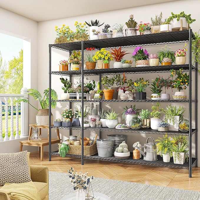 70.8H Wire Shelving Rack, 5Tier Metal Shelving Unit, 1400LBS Heavy Duty Storage - Image 8