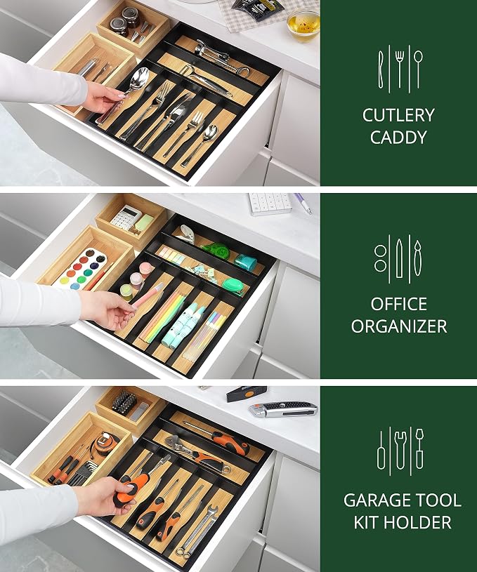 ROYAL CRAFT WOOD Luxury Bamboo Kitchen Drawer Organizer - Image 6