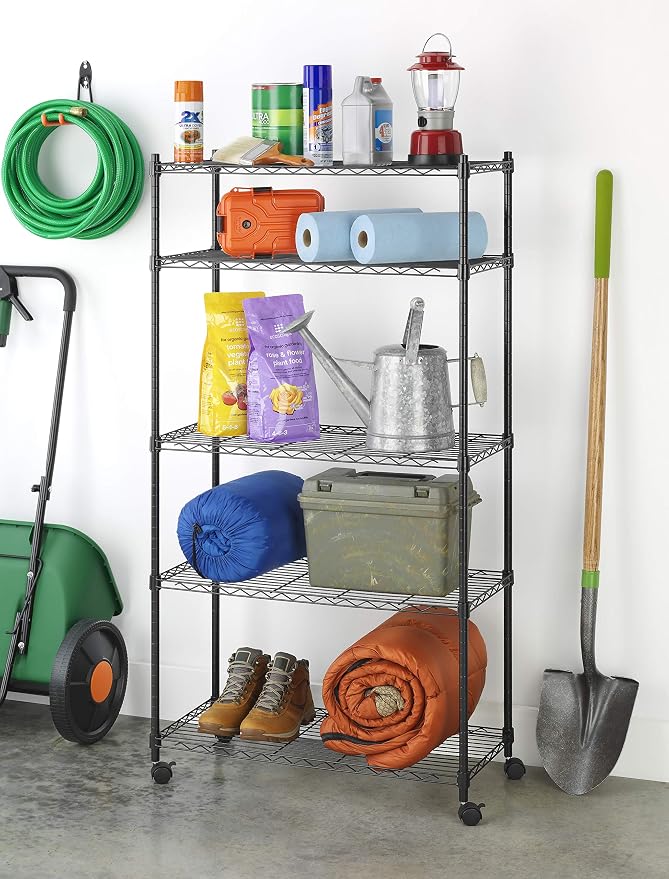 Whitmor 5 Tier Supreme Shelving Unit, Metal Storage Shelves, Adjustable Heavy - Image 4