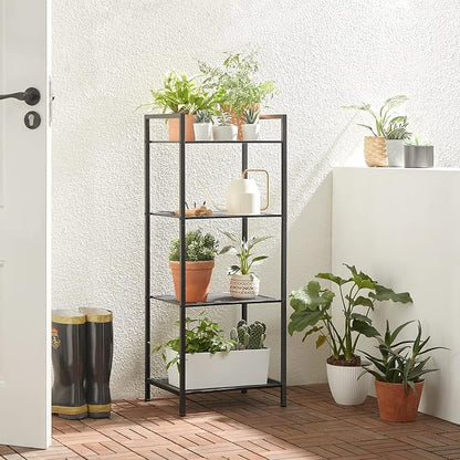 SONGMICS 4-Tier Storage Rack, Bathroom Shelf, Extendable Plant Stand - Image 7
