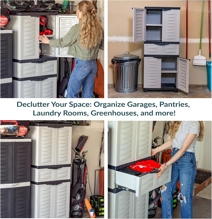 Sunnydaze 57" H Resin Garage Storage Cabinet - Image 6