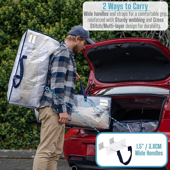 VENO 2 Pack Moving Bags w/Backpack Straps, Heavy Duty, Moving Boxes Alternative - Image 2