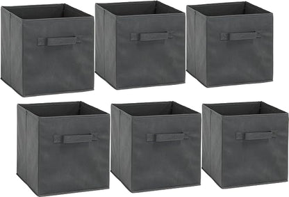 Simple Houseware Foldable Cube Storage Bins, 11-Inch Dark Gray - Image 2