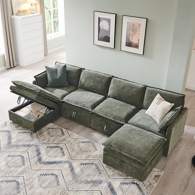 116.54" Sectional Couches for Living Room, Cloud Couch Sectional by wow97EnrichYourLivingspace