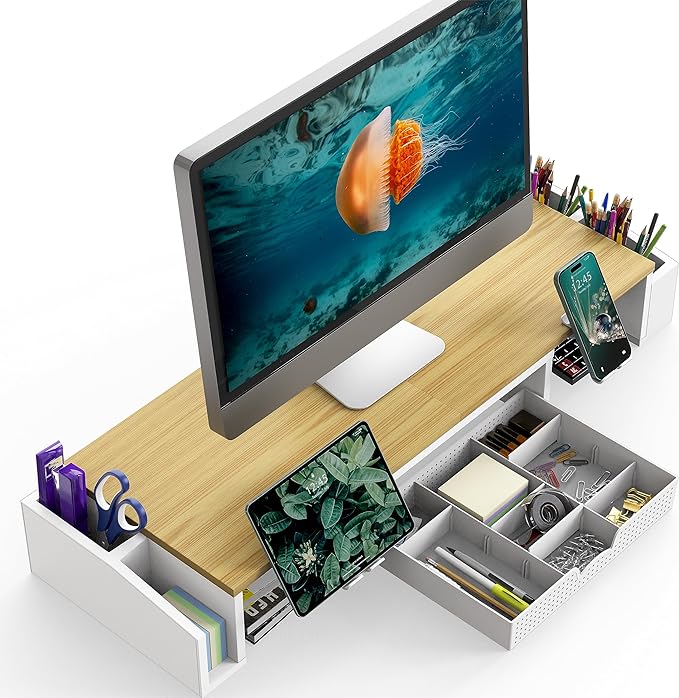 Simple Houseware Desk Dual Monitor Stand Riser - Image 2