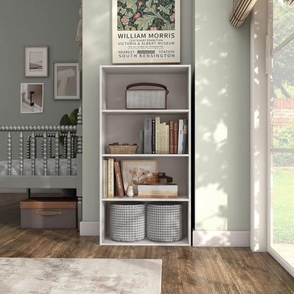 Homes: Inside + Out Apexa 4-Tier Cube Storage Organizer Shelves, Stackable Wood - Image 2