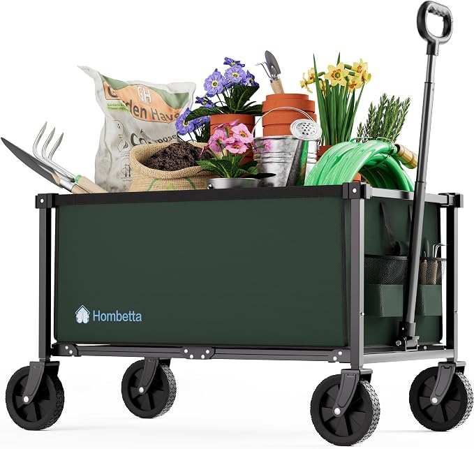 29.3" Collapsible Wagon Cart, 150L Heavy Duty Folding Utility Wagon by Hombetta