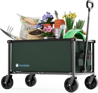 29.3" Collapsible Wagon Cart, 150L Heavy Duty Folding Utility Wagon by Hombetta