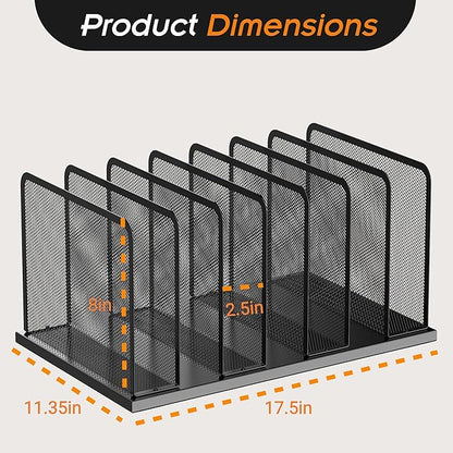 Kuntine.B Desk File Organizer 7 Upright Mesh Desktop Organizer File Sorter - Image 2