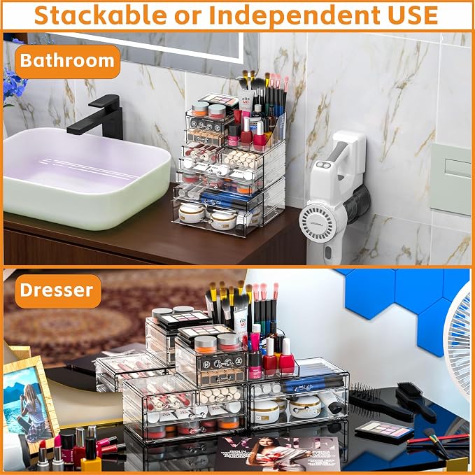 Acrylic Clear Make up Organizers And Storage - Image 4