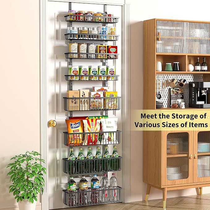 Moforoco Over The Door Pantry Organizer, Pantry Door Organizer Shelves - Image 3