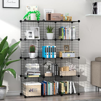 ZENY Cube Storage 12-Cube Metal Wire Storage Shelves Cube Closet Organizer - Image 2