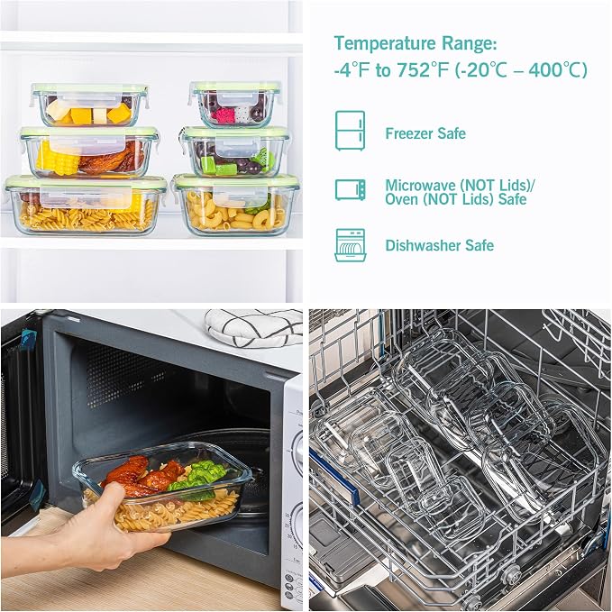 Vtopmart 8 Pack Glass Food Storage Containers - Image 7