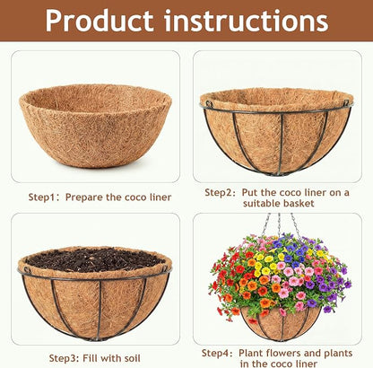 2 Pack 10" Metal Hanging Planter Baskets - Image 3
