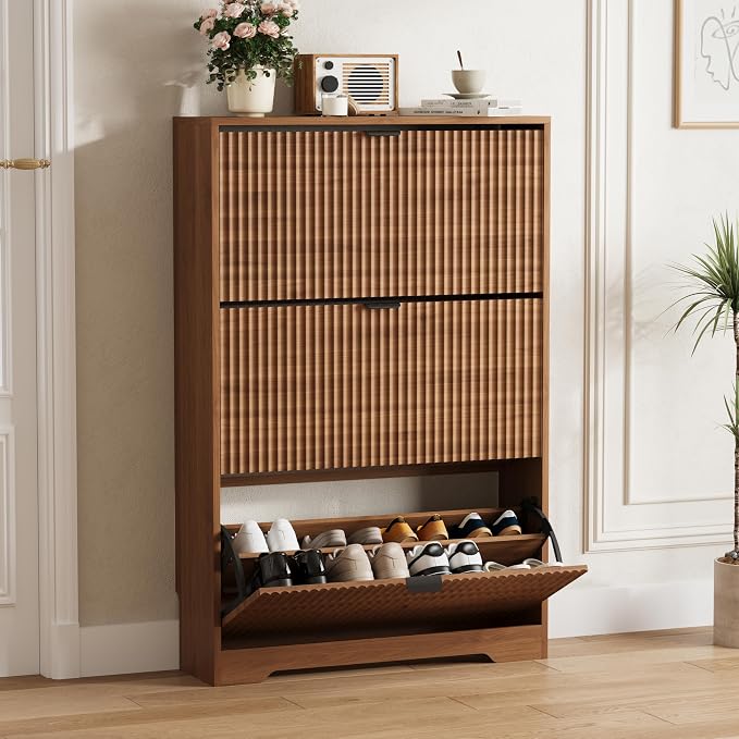 Shoe Cabinet Storage for Entryway by HUANLEGO