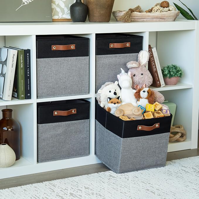 OrganiHaus 12" x 12" x 12" Fabric Storage Bins - Image 3