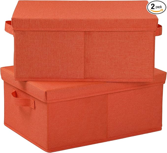 HOONEX Storage Bins with Lids for Organizing, Storage Boxes with 2 Carrying by HOONEX