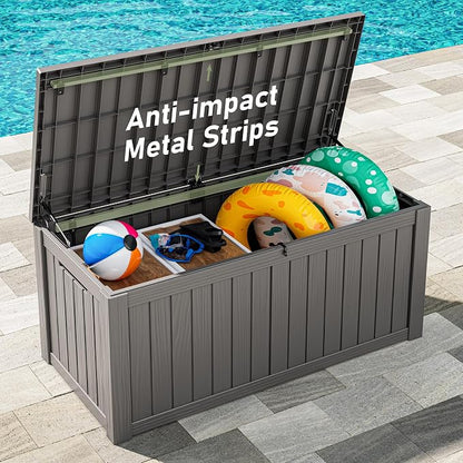 Deck Box, 120 Gallon Outdoor Storage Box Lockable Patio Waterproof - Image 5