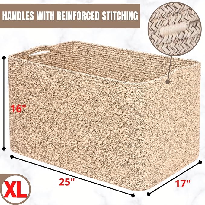MINTWOOD Design 112L Extra Large Blanket Basket Holder Living Room, Dog Toy - Image 7