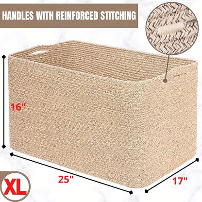 MINTWOOD Design 112L Extra Large Blanket Basket Holder Living Room, Dog Toy - Image 7