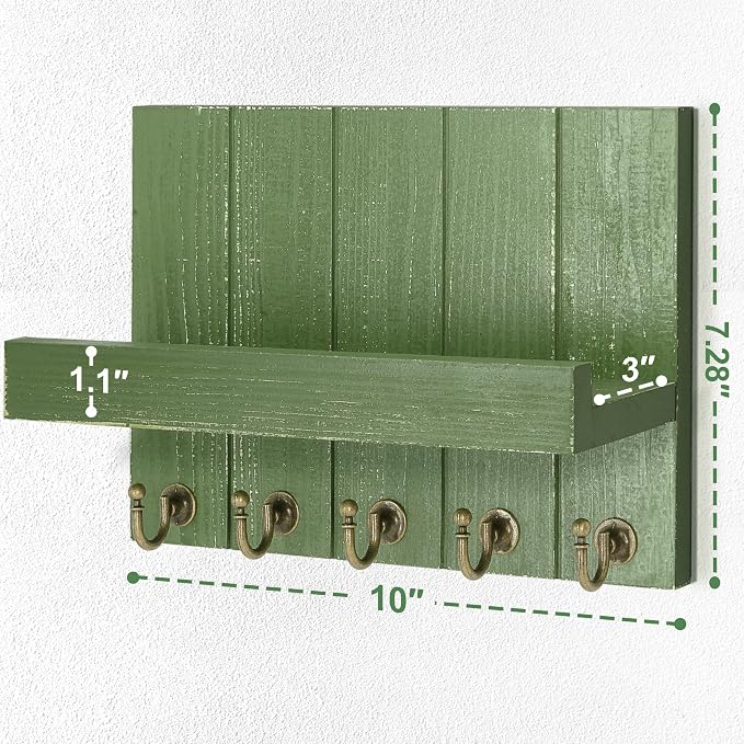 Rebee Vision Pine Wood Key Holder Wall Mount - Image 2