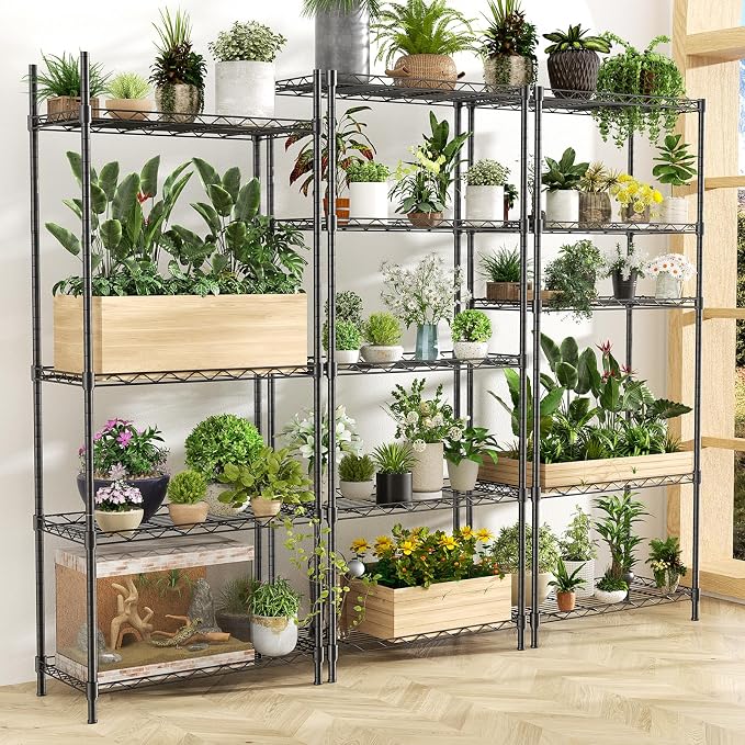 Storage Shelves, 21.3" W x 11.8" D x 58.5" H Kitchen Wire Shelving Unit Loads - Image 7