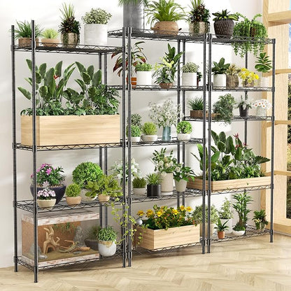 Storage Shelves, 21.3" W x 11.8" D x 58.5" H Kitchen Wire Shelving Unit Loads - Image 7