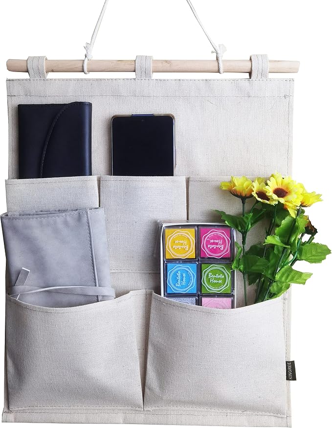 KINGREE Over The Door Magazine Storage Pockets, Wall Door Closet Hanging - Image 6