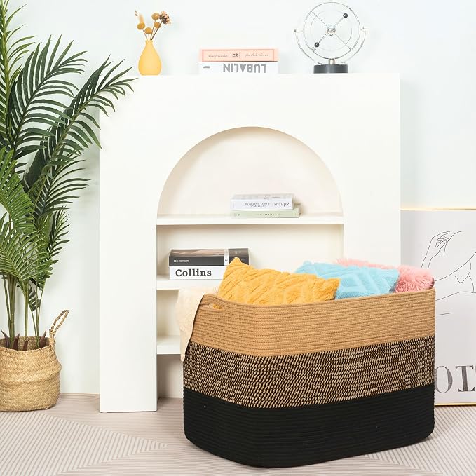 MINTWOOD Design 112L Extra Large Blanket Basket Holder Living Room, Pool Towels - Image 6