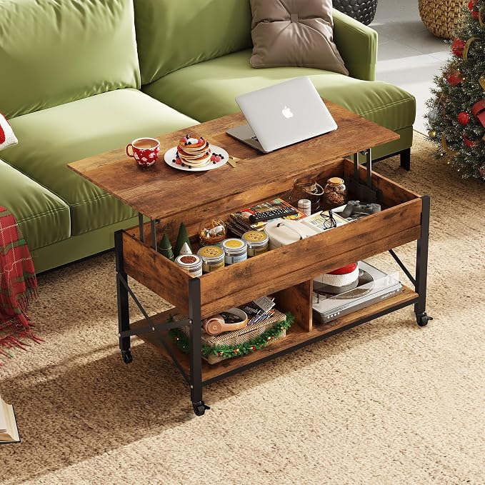 WLIVE Coffee Table, 41.3" Lift Top Coffee Table - Image 2
