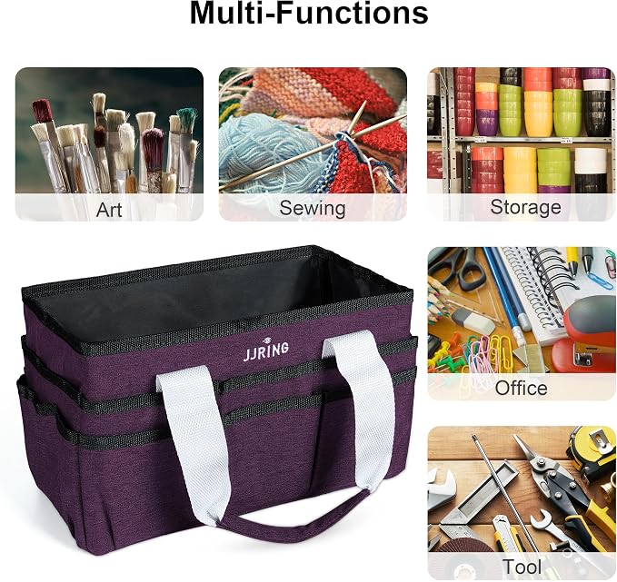 JJRING Craft Organizer Tote Bag, Art Storage Caddy - Image 5