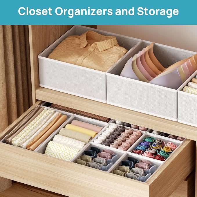 Vtopmart 12 Pack Baby Clothes Organizer, Dresser Drawer Organizer - Image 5