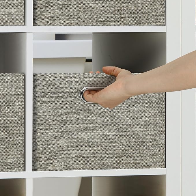 Posprica Closet Storage Bins, 4 Pack Closet Shelf Organizers, Linen Fabric - Image 3