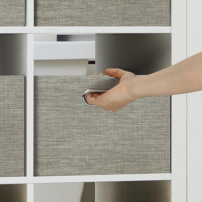 Posprica Closet Storage Bins, 4 Pack Closet Shelf Organizers, Linen Fabric - Image 3