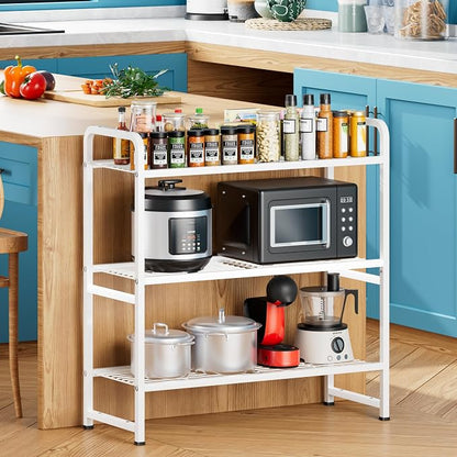 Simple Shelf Organizer for Outdoor, 3 Tier Stackable Metal Wire Shelving Unit - Image 2