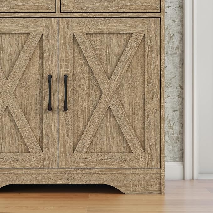 Panana Sideboard 2 Drawers 2 Doors Entryway Storage Cabinet Living Room - Image 8