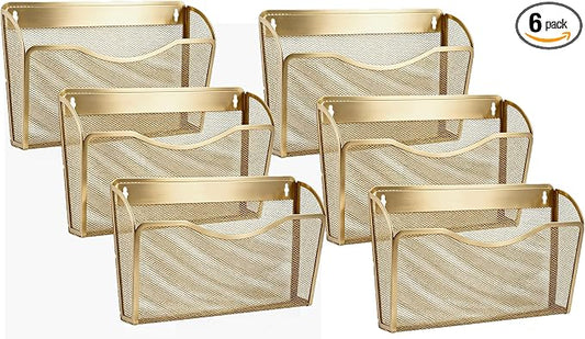 Gawerk Mesh Hanging Wall File Holders, Metal Vertical Wall Basket Mail Organizer by Gawerk