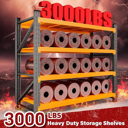 48" Wide Heavy Duty Garage Shelving Units, 3000LBS Deep Storage Shelves - Image 3