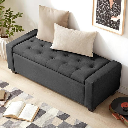 Huatean Home 48" Ottoman with Storage, Storage Ottoman Bench with Safety Hinge - Image 6