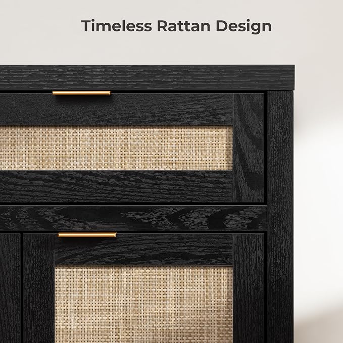 SICOTAS Rattan Sideboard Buffet Cabinet - Image 5