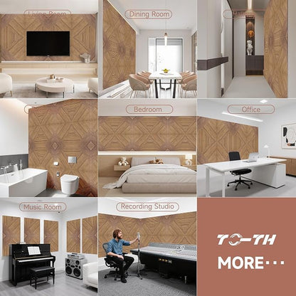 TO-TH Acoustic Wall Panels, 6 Pack Total Size 72 x 48 Inches, Self-Adhesive - Image 8